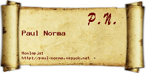 Paul Norma névjegykártya
